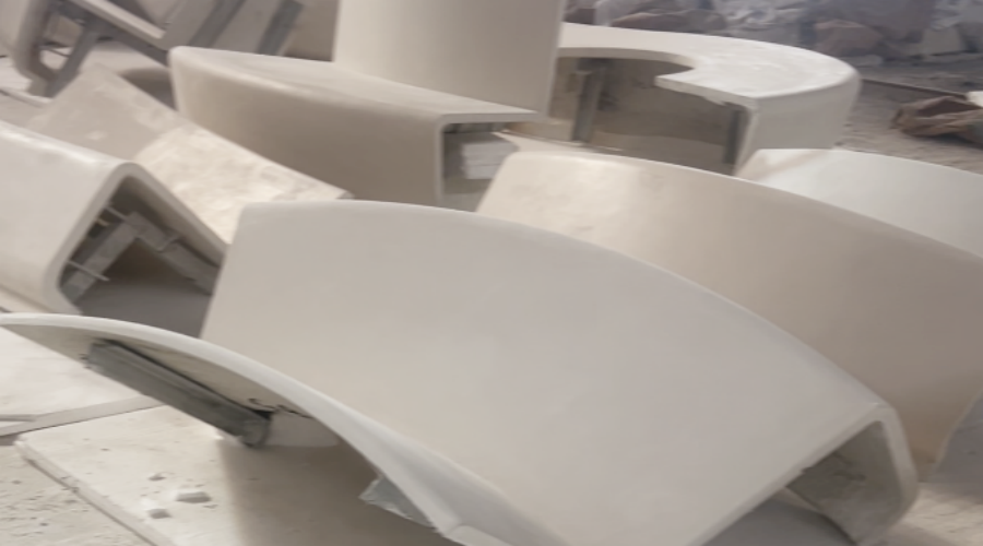 飾紀上品GRC坐凳廠家-武漢商場水磨石GRC坐凳造型工程