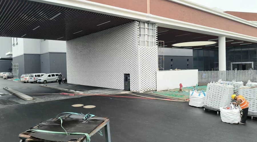 上海興和電子GRC鏤空磚工程 上海興和電子GRC鏤空磚工程