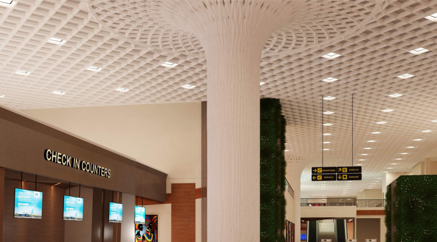 出口剛果金機(jī)場(chǎng)GRG鏤空吊頂GRG柱子工程 出口剛果金機(jī)場(chǎng)GRG鏤空吊頂GRG柱子工程