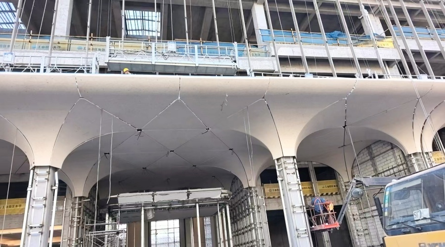 福建紫陽公館水磨石UHPC柱子造型工程