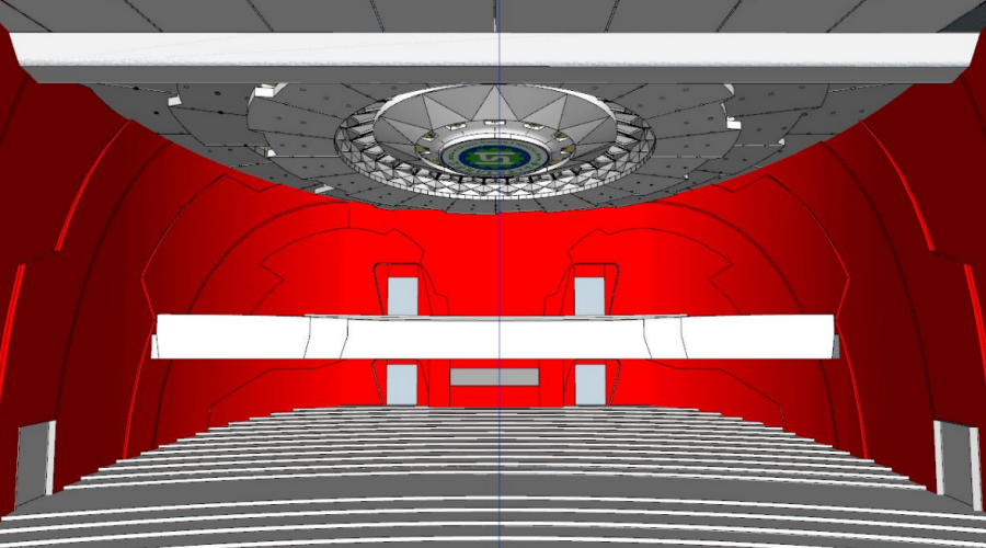 南寧工業職業技術學院會堂GRG穿孔板吊頂